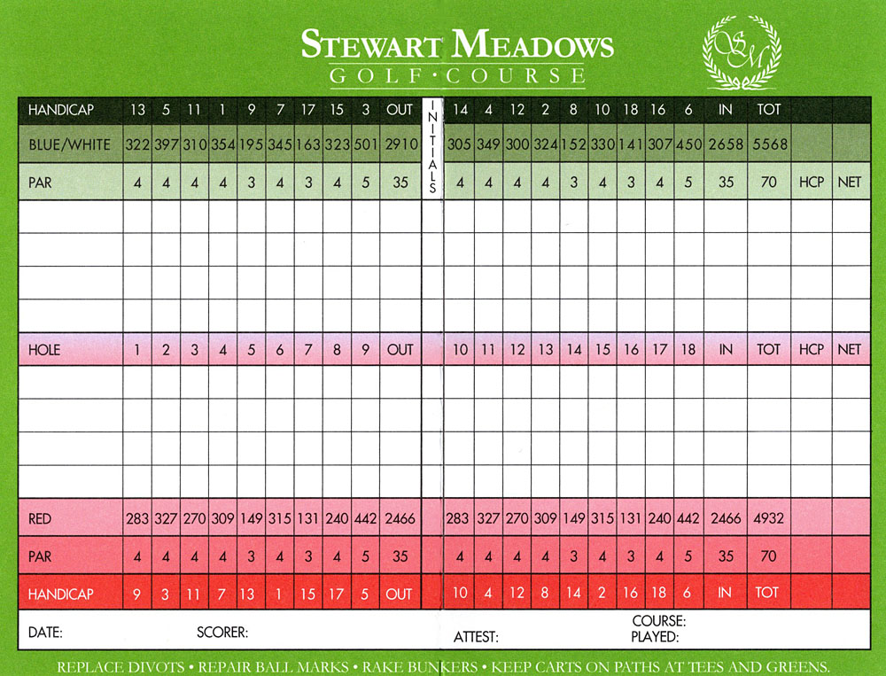golf course card